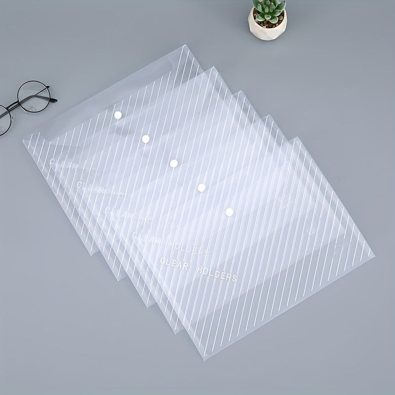 10pcs Transparent A4 File Bag Storage Organizer for Office School Supplies