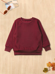 Boy's Solid Long Sleeve Sweatshirt Kids Casual Base Layer Top