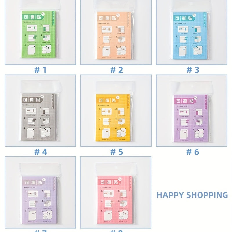 20 Sheets Tearable Sticky Notes Student Multifunction Note Paper