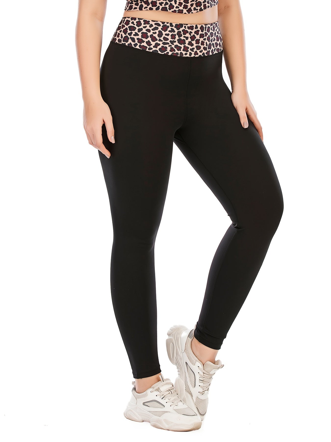  Leopard Print Yoga Leggings With Pocket