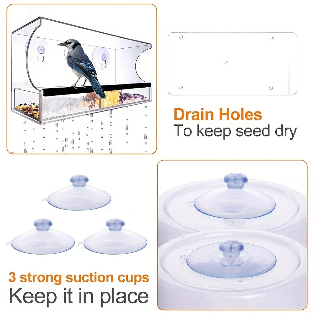 Clear Glass Bird Feeder for Window - Attract Birds to Your Home