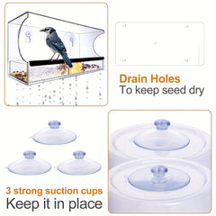Clear Glass Bird Feeder for Window - Attract Birds to Your Home