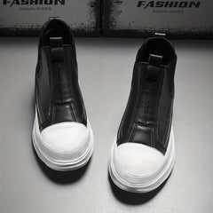 Men's Platform Slip on Boots Casual Shoes Slip Resistant Outsole