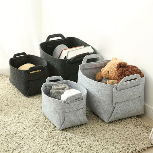 Foldable Felt Storage Basket for Household Items Toys and Clothes