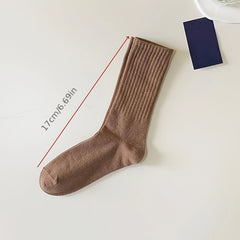 5 Pairs Casual Plain Socks Breathable Comfy Crew Socks for Men Women