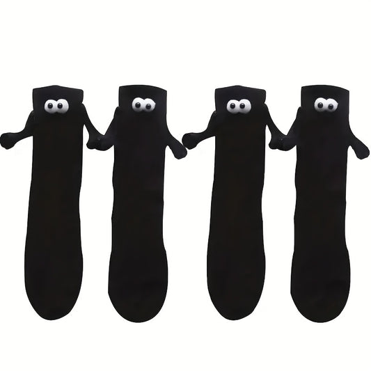 2 Pairs Men's Magnetic Crew Socks Novelty Cotton Winter Style