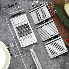 6 in 1 Vegetable Cutter Slicer Grater Chopper Shredder Stainless Steel