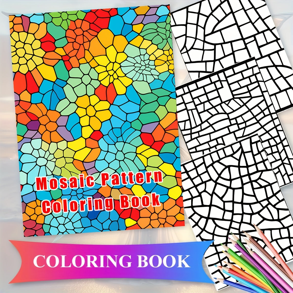 Creative Escape Mosaic Coloring Book - 20 Beautiful Sheets A4 Size