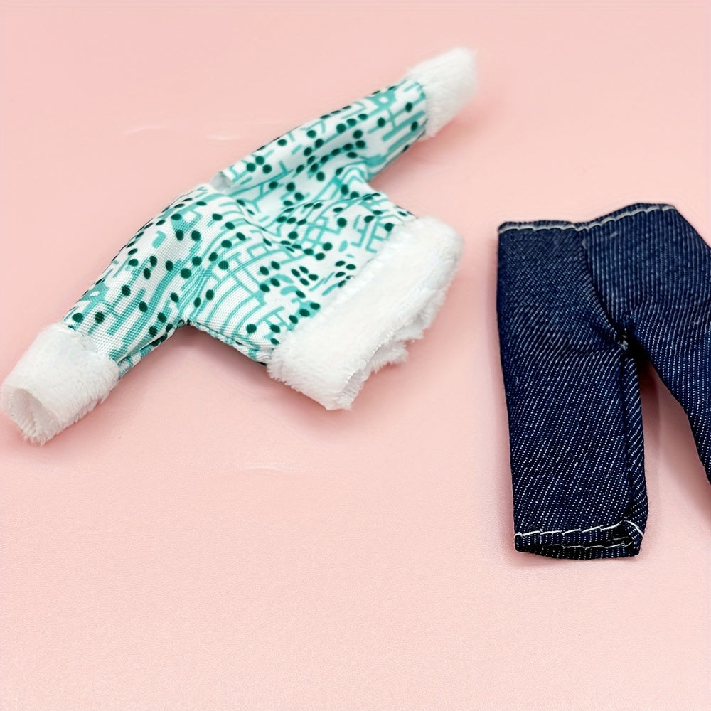 5-inch Doll Clothes Set with Winter Skiing Theme and Scarf Accessories