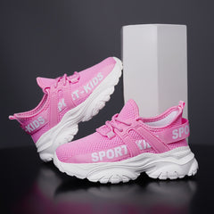 Girls' Breathable Woven Lace Up Shoes for Spring Summer Autumn