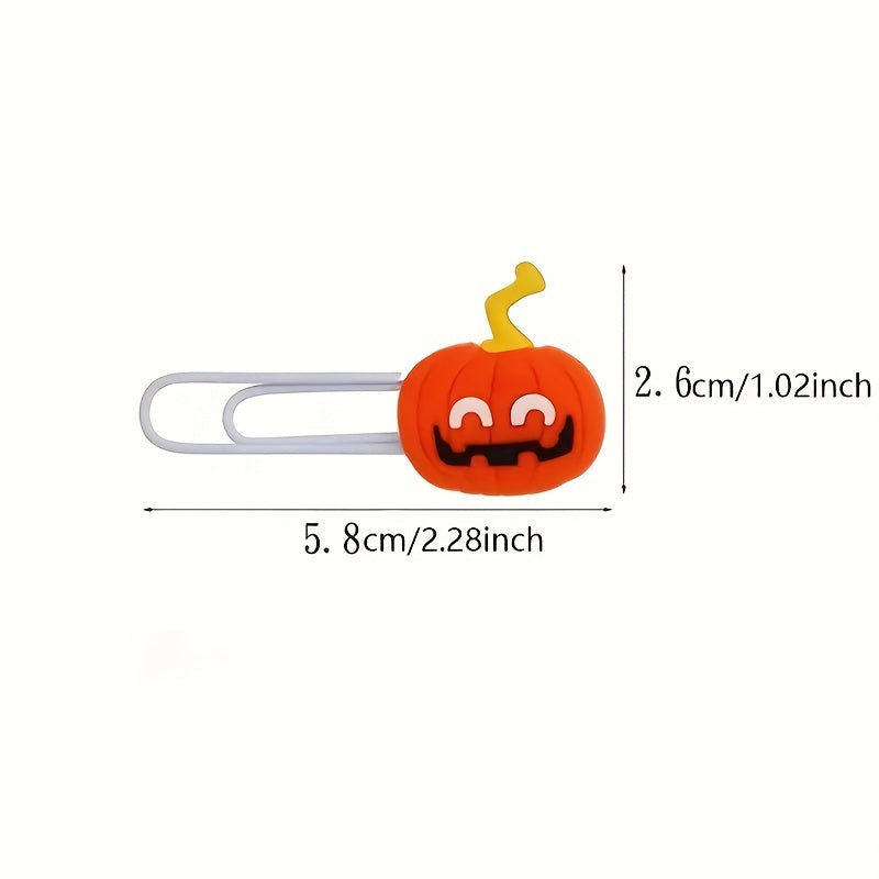 2pcs 6pc Halloween Bookmark Cartoon Ghost PVC Soft Rubber Drip Paper Clip
