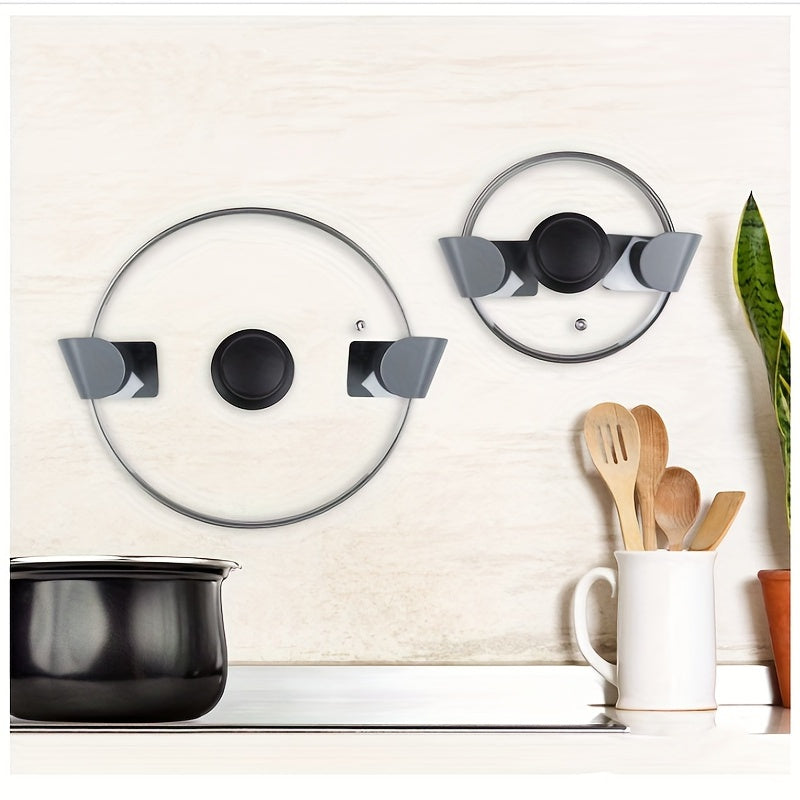 Adjustable Wall Mount Pot Lid Holder Cabinet Door Organizer