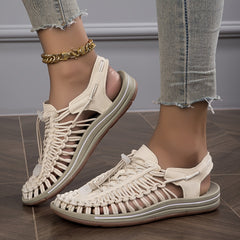 Women's Casual Solid Sandals Summer Breathable Closed Toe Hole Slippers