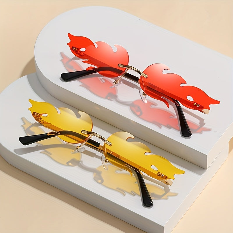 Flame Rimless Cycling Sunglasses UV Protected Eyewear