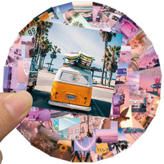 62pcs Colorful California Sunshine Graffiti Stickers for Fun