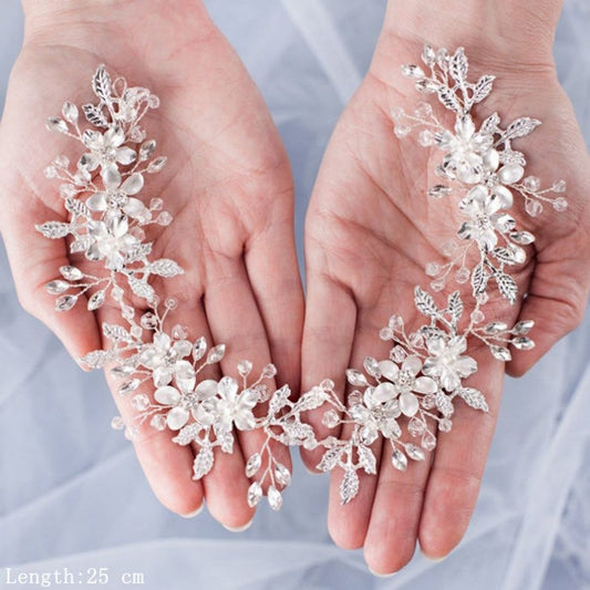 Bridal Flower Headband Hair Jewelry Tiara Rhinestone Tiara