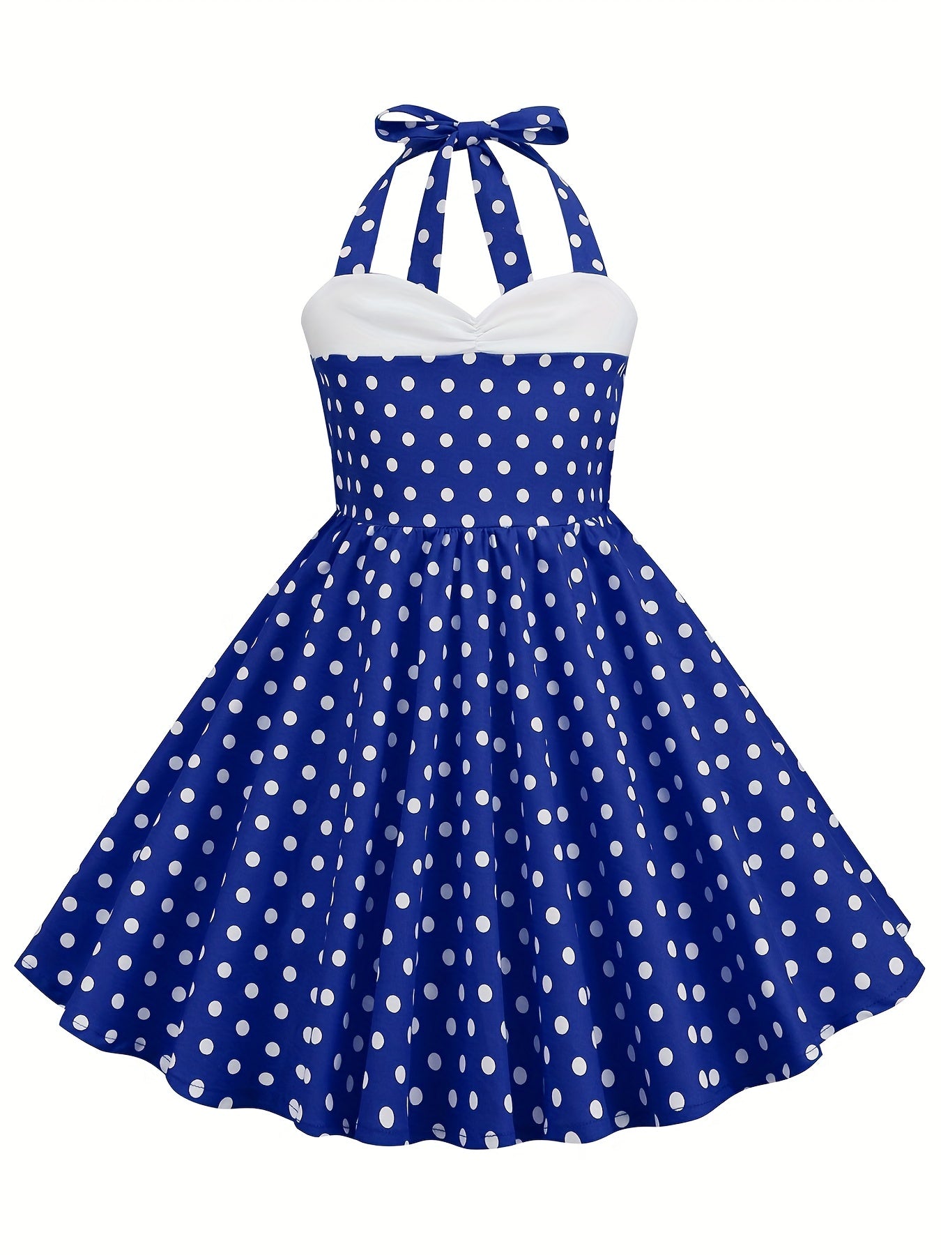 Girls Polka Dots Halter Neck Princess Dress for Party