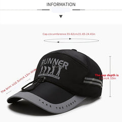 Men's Sunshade Fishing Hat with Long Eaves, Windproof Rope