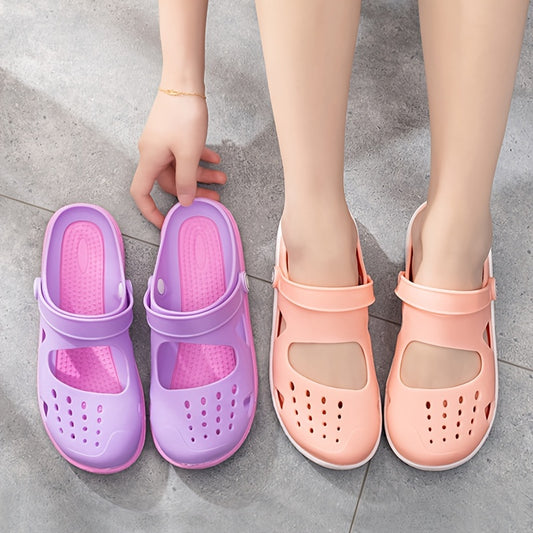 Women's Waterproof Cut-Out Flat Clogs