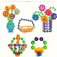 Snowflake Building Blocks Set with Numbers Letters & More
