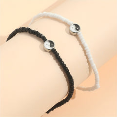 Boho Style String Anklet Set Vintage Ankle Bracelet for Women 2 Pcs