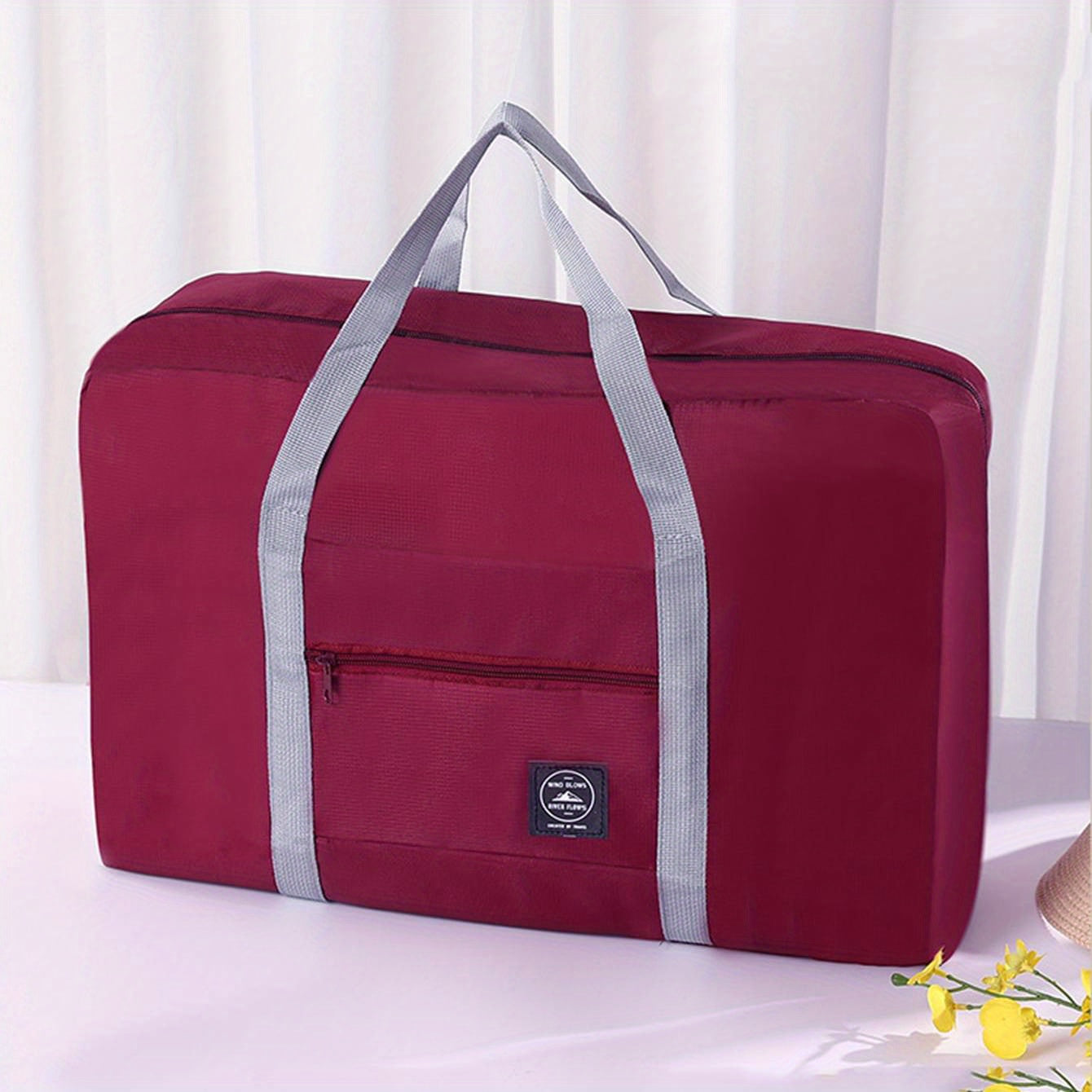 Large Capacity Foldable Carry on Bag Nylon Durable Portable Sport Gym Handbag