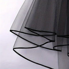Polyester Double Layer Bridal Wedding Veil with Comb