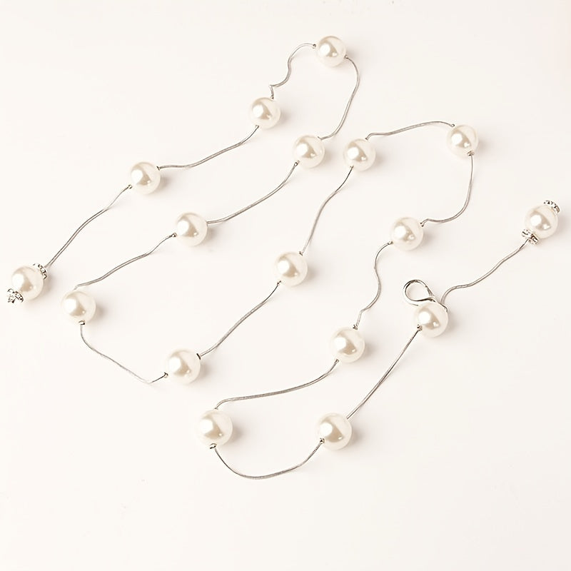 Faux Pearl Bridal Belt Wedding Dress Waist Chain Sash Belt