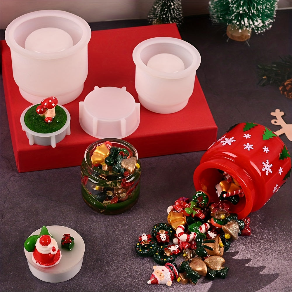DIY Epoxy Resin Storage Jar Silicone Mold with Lid