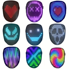 LED Halloween Mask with Gesture Sensing for Carnival Party