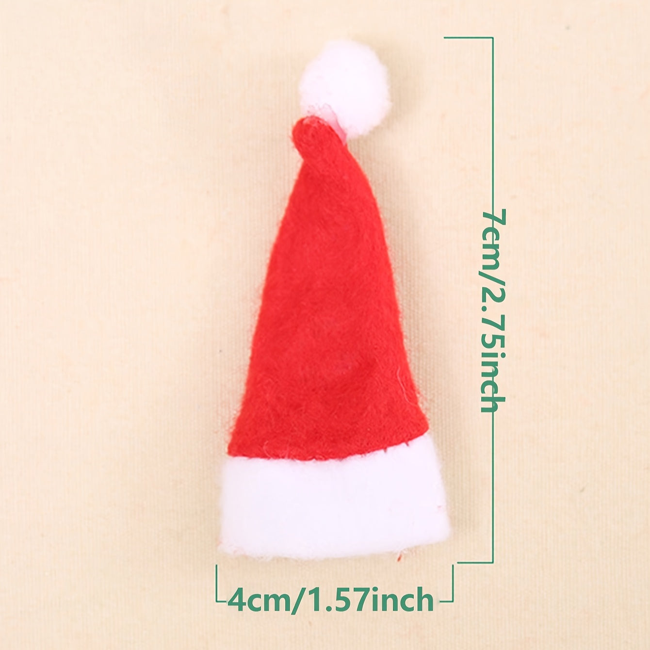 10pcs Christmas Lollipop Hat Non-woven Mini Christmas Hat Decorations