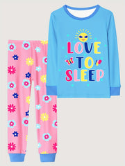 Girls Butterfly Print Pajama Set