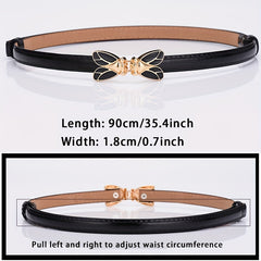 Stylish Thin Belt Solid PU Belt Waistband Decorative Dress Coat Girdle