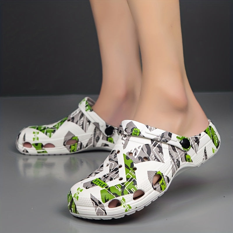 Women's Colorblock Platform Clogs Slip On Round Toe Comfy Shoes