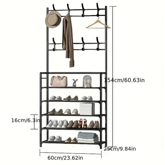 Shoe Coat Rack 2 in 1 Assembly Layer Shoe Cap Rack