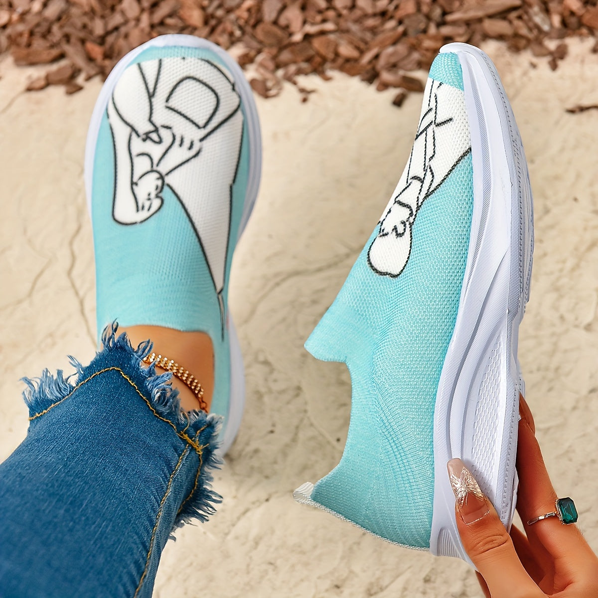 Women's Couple Figure Graphic Walking Shoes Lightweight Casual Sneakers