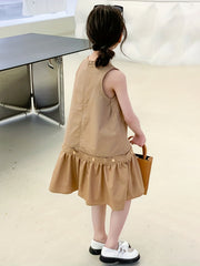 Girl's Sleeveless Cotton Dress for Summer Party