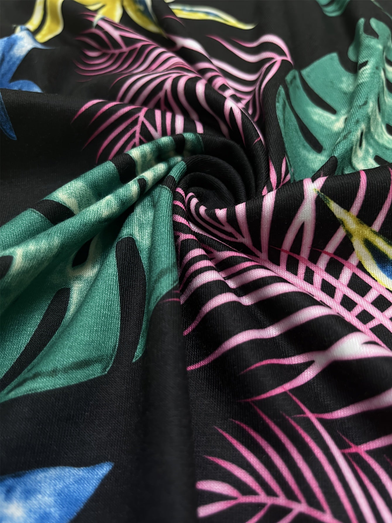 Women's Plus Tropical Print High Rise Lantern Pants