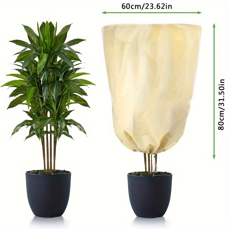 Plant Cold Cover Non-woven Drawstring Zipper Plant Overwintering