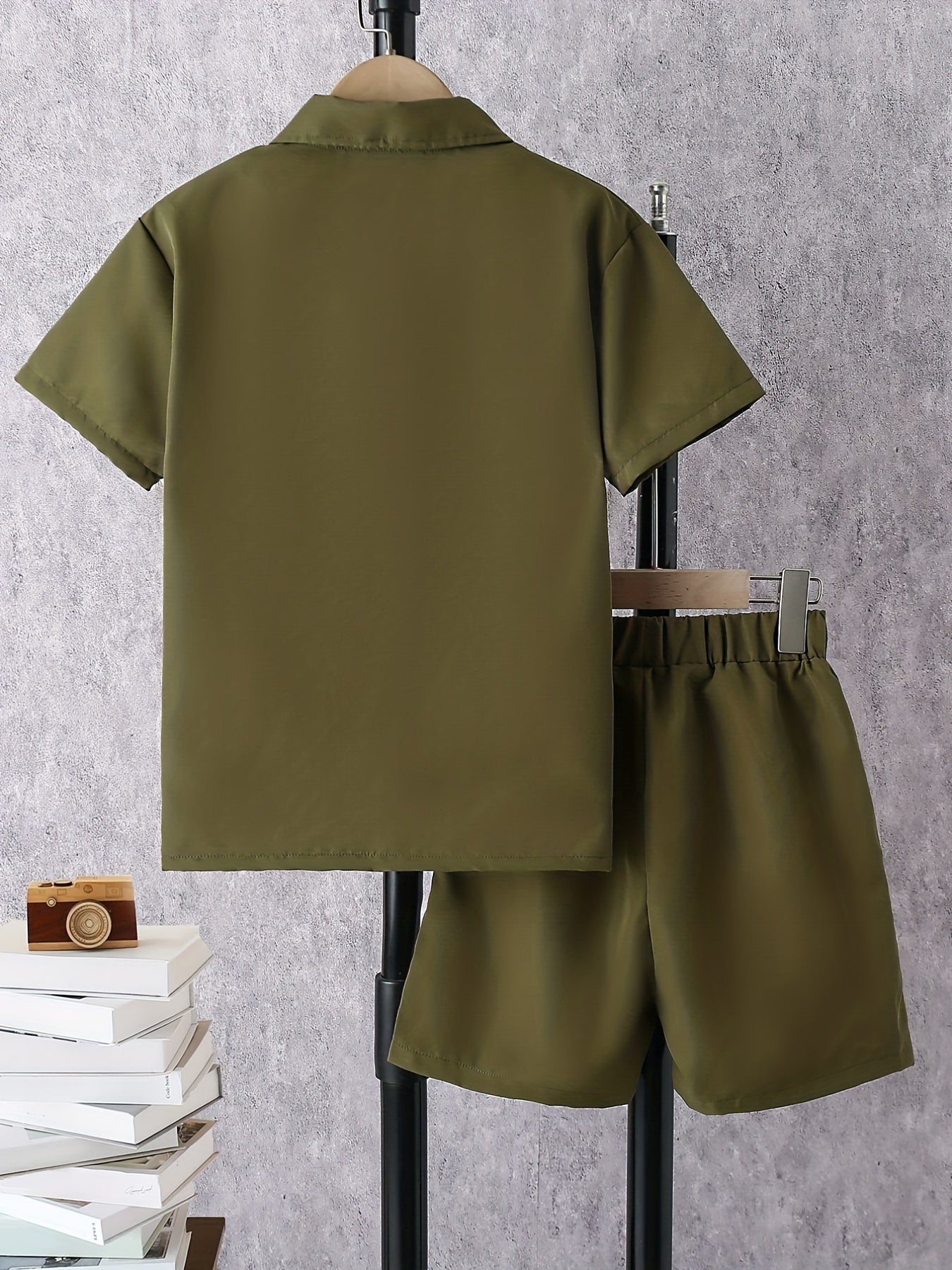 2pcs Boys Casual Short Sleeve Shirt&Shorts Set Summer Kids Clothing