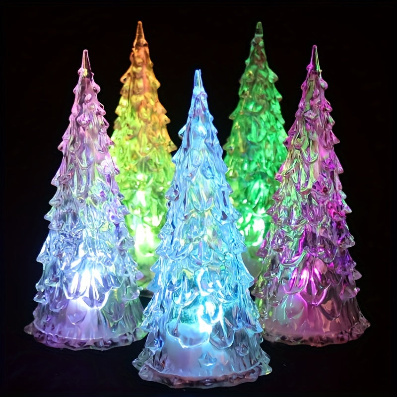 Acrylic Christmas Tree Colorful Night Light Crystal Christmas Tree Night Light