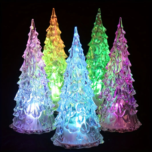 Acrylic Christmas Tree Colorful Night Light Crystal Christmas Tree Night Light