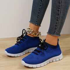 Women's Breathable Lightweight Sports Shoes Comfortable Lace Up Running Shoes