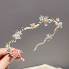 Crystal Flower Hairband Rhinestone Head Hoop Women's Headwear