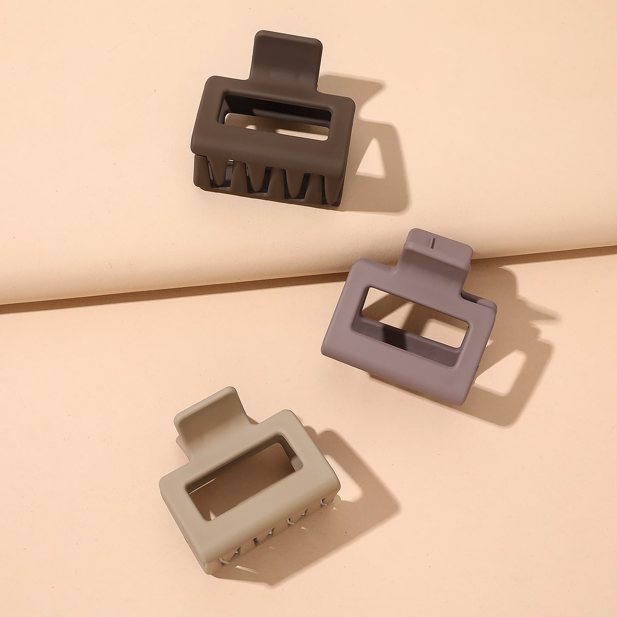 3pcs Hair Claw Clips Square Claw Clips For Women Girls