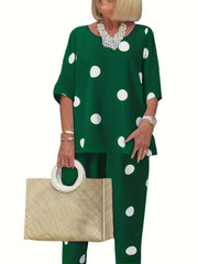  Polka Dot Tee & Pants 2pcs Set