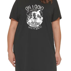  Witch & Letter Print Stretch Tee Sleep Dress