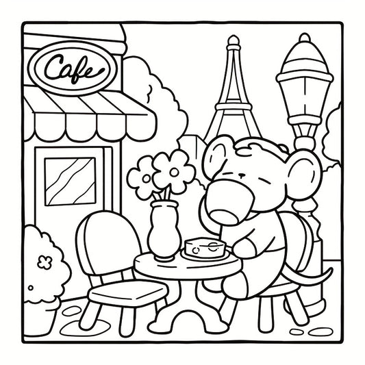 Cozy Eras Coloring Book for Kids Yoga Pose Scenes with Adorable Animals