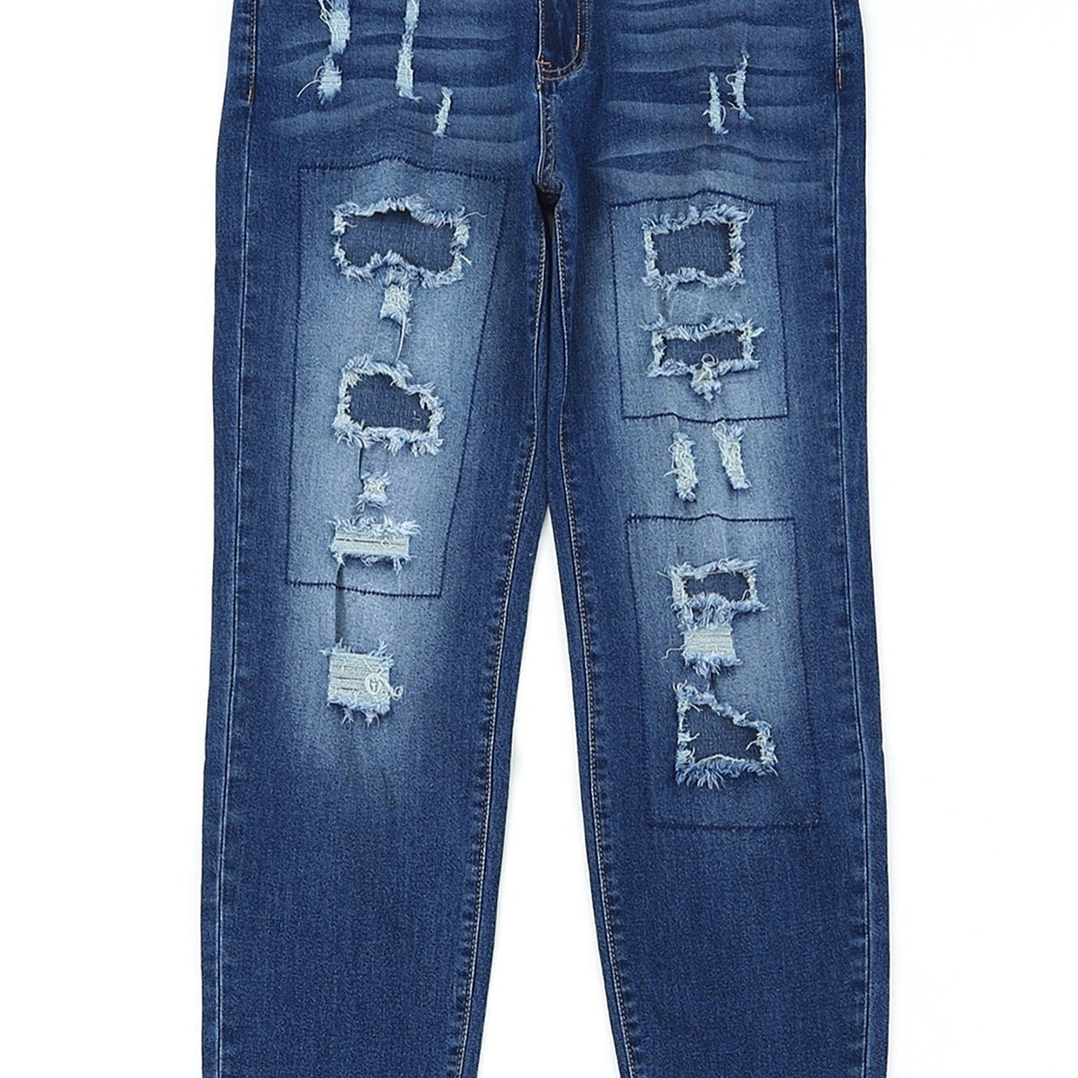 Men's Distressed Straight Jeans