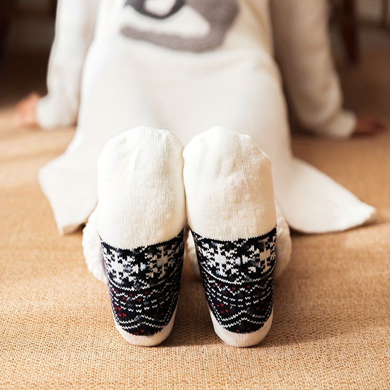Christmas Winter Socks Non-slip Thick Lambswool Crew Socks